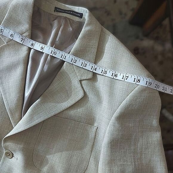 Vtg Guy Laroche "Charles" natural tone wool-linen blend sport coat - Picture 10 of 14